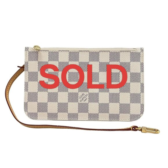 LOUIS VUITTON - Azur Damier Pouch Damier Canvas 409-052925 - Picture 1 of 4
